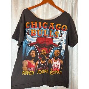 Vintage 1996 NBA Chicago Bulls Champions Jordan Pippen Rodman T-Shirt